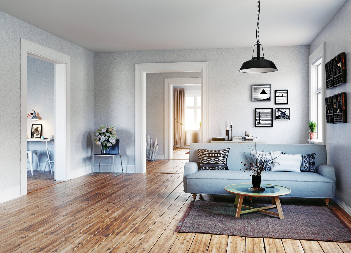 Modern living room with clean air