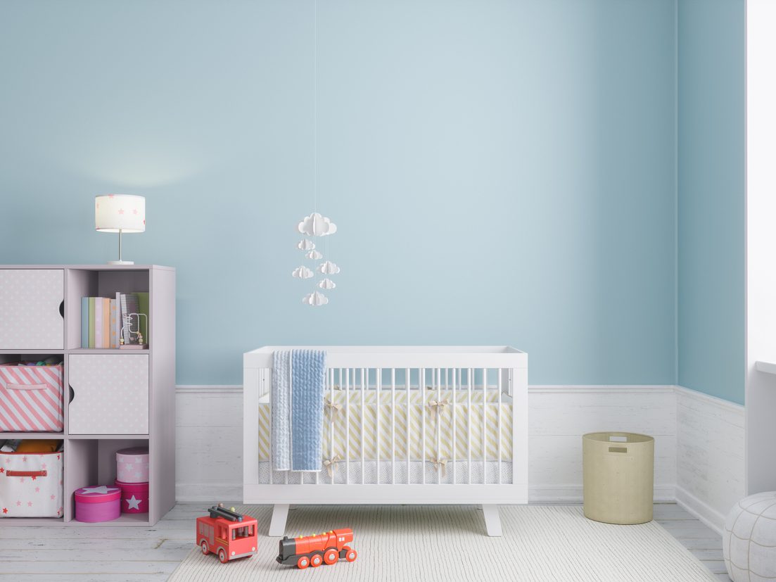 Modern baby nursery with clean air