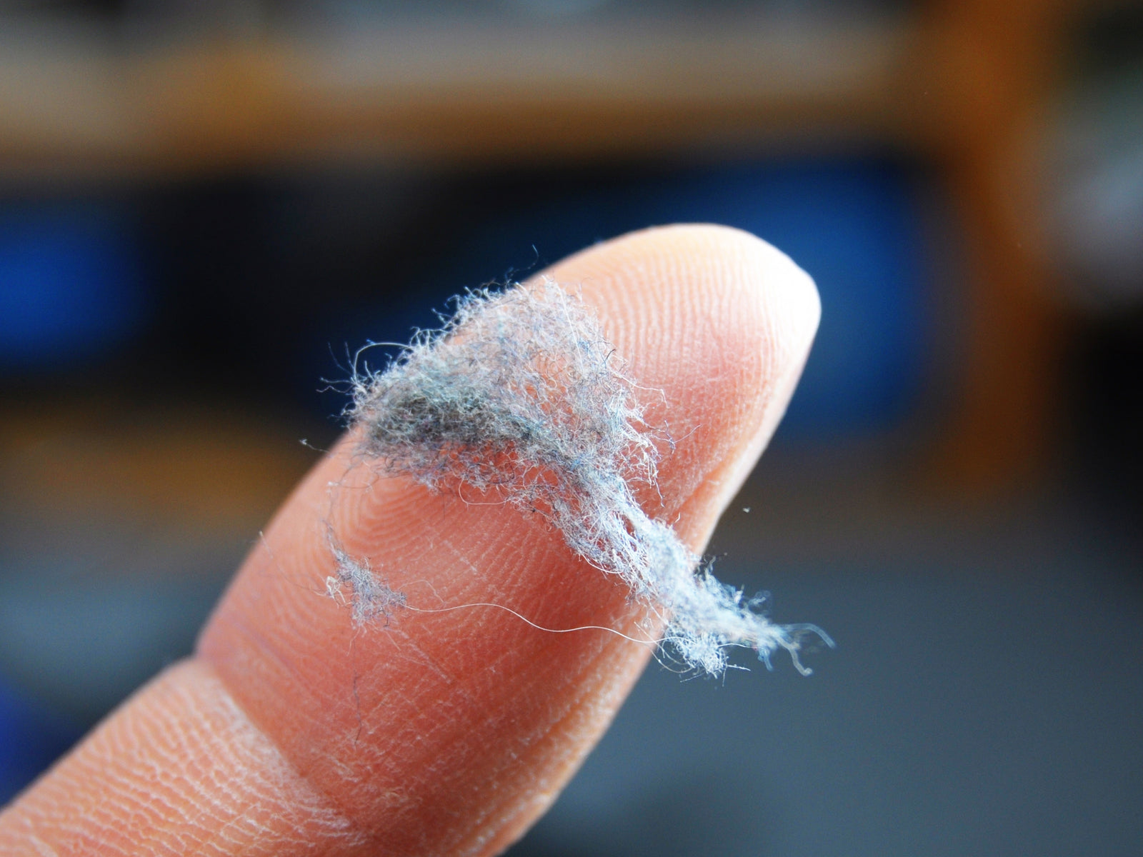 dust on finger