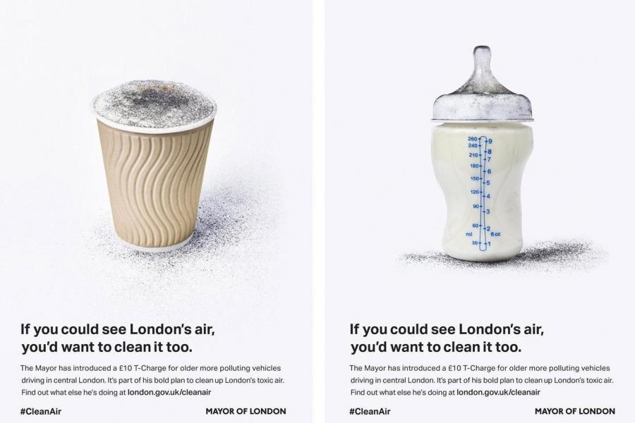 Advertising images for poster campaign launched by London Mayor to clean up London's air