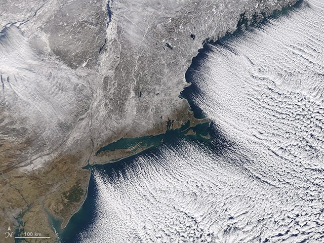NASA Satellite image of frozen Northeast