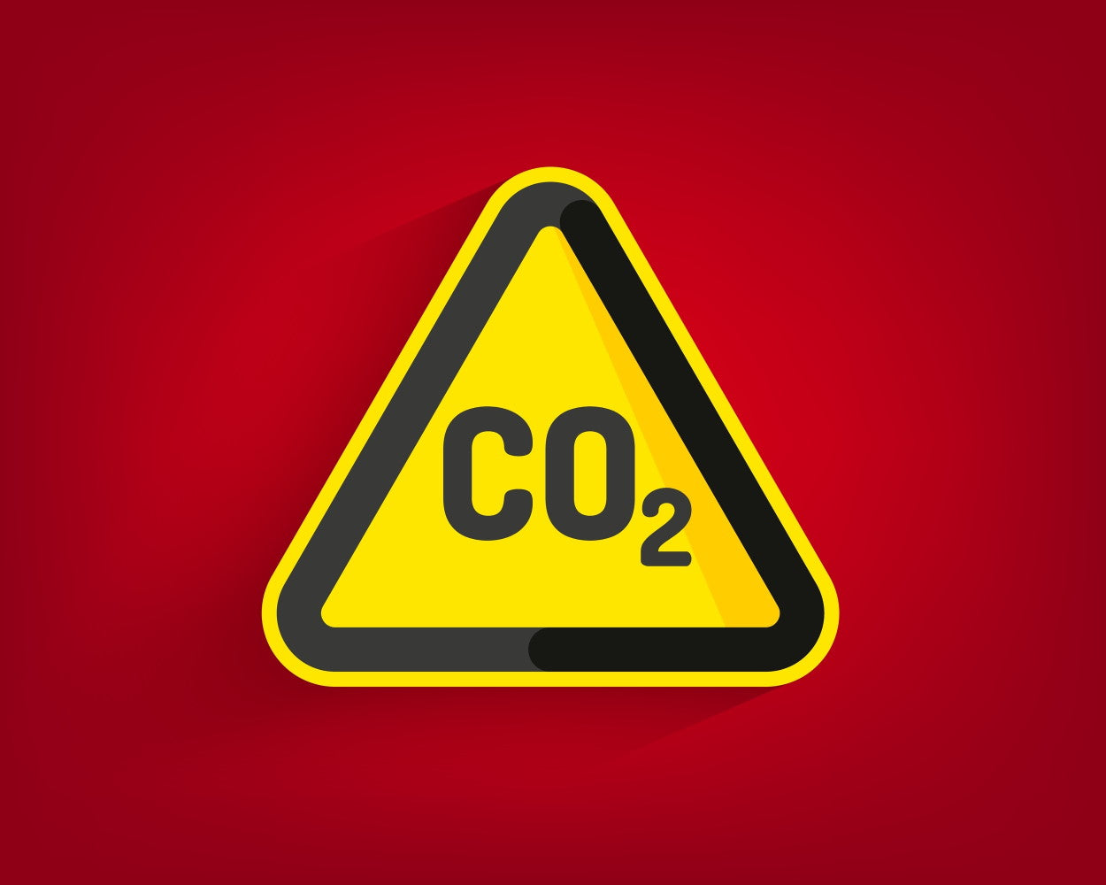 Carbon dioxide CO2 caution warning sign