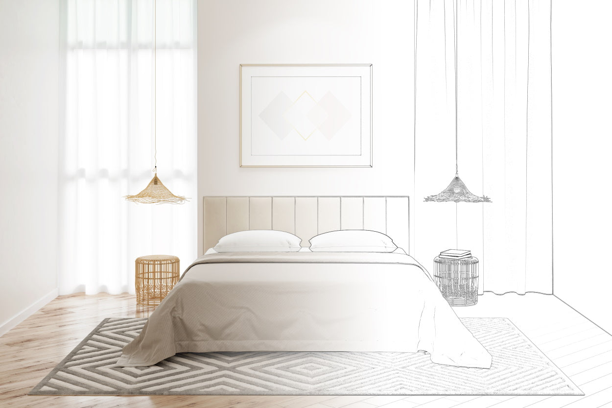 Multimedia image of a modern white bedroom