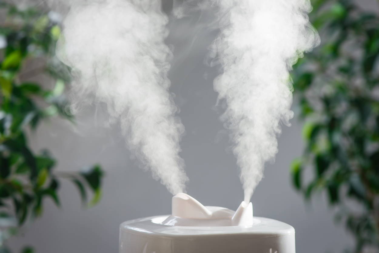 Humidifier adding moisture to a home