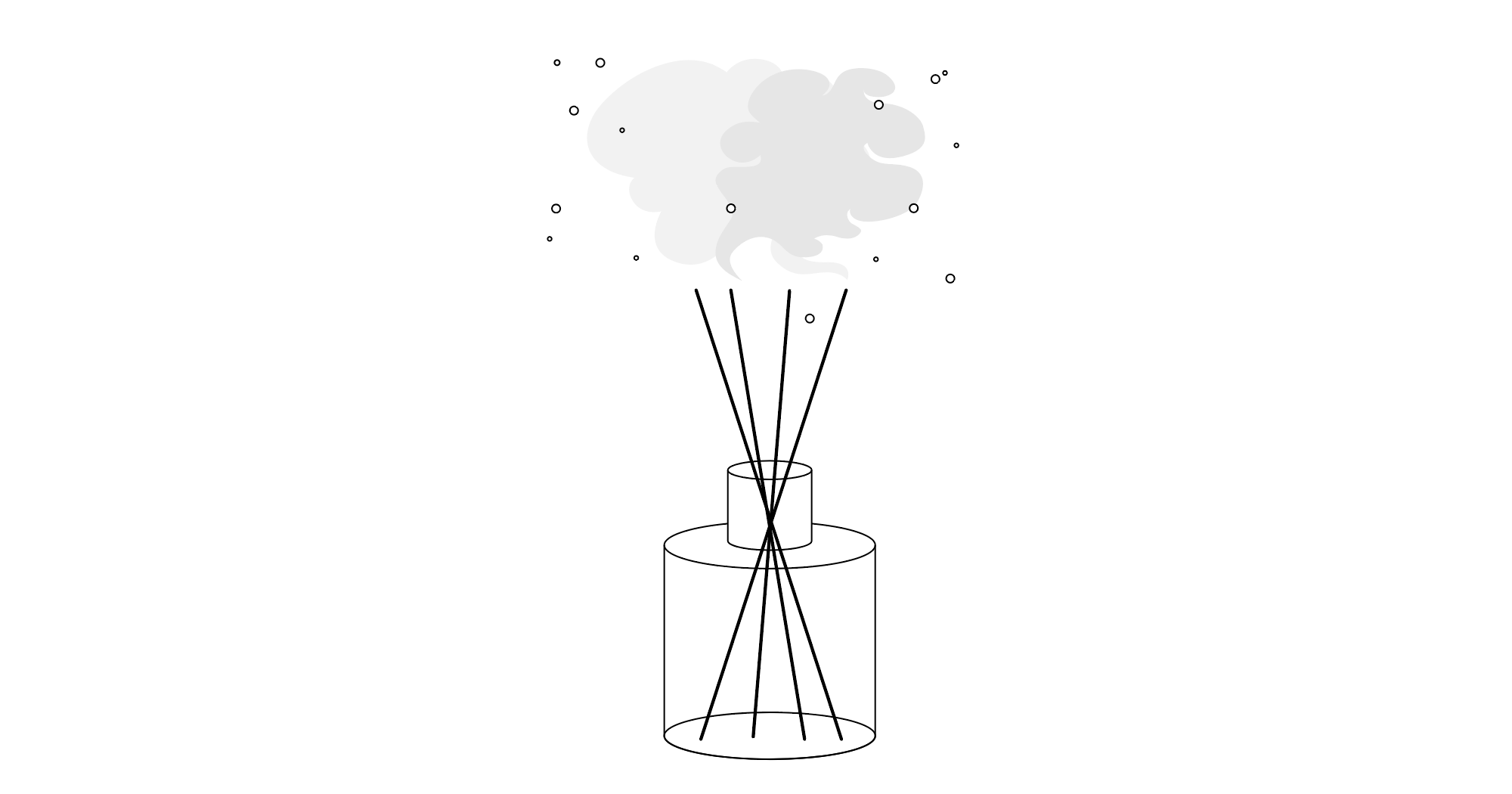 A drawing of burning incense