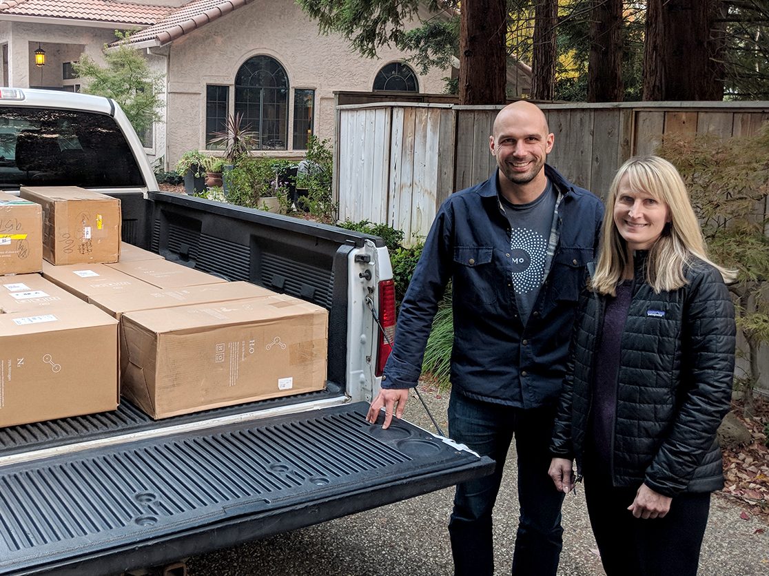 Volunteers receiving donated Molekule air purifiers