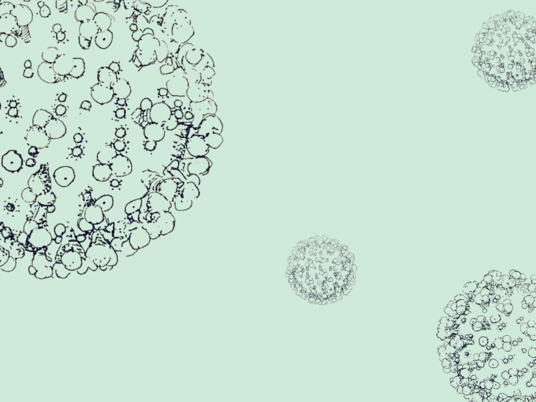 Graphic illustration of virus particles
