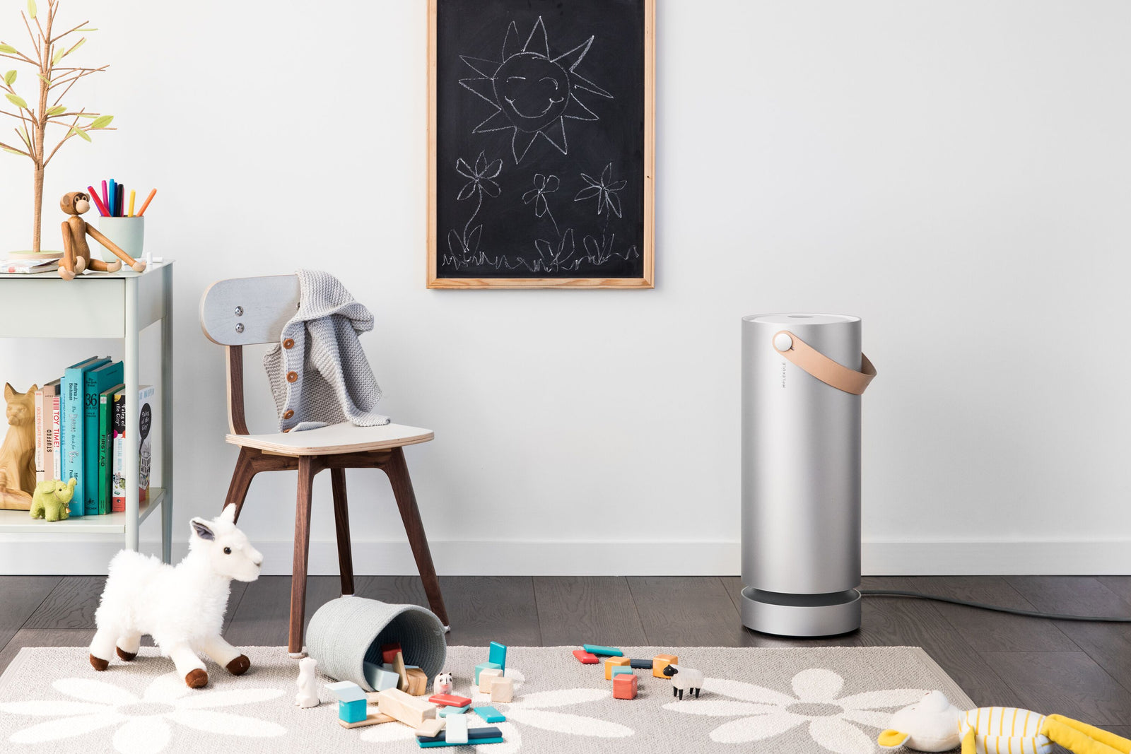 Modern children's bedroom with Molekule air purifier